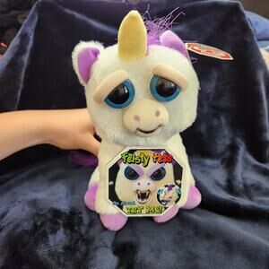 Feisty Pets White and Purple Two Faced Cute Mean Unicorn Plush Stuffed Animal